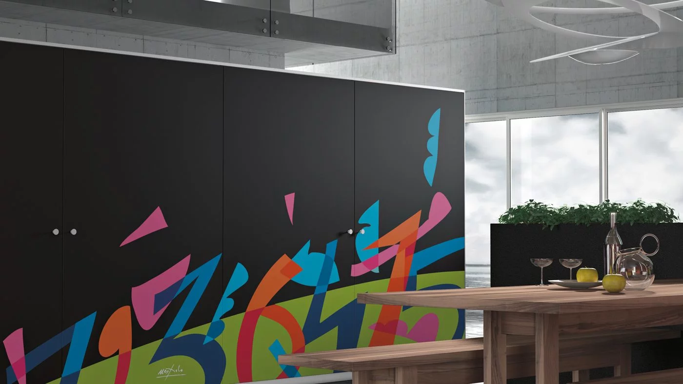 Artematica Vitrum Arte Ugo Nespolo — &quot;Ipotesi Pitagorica&quot;