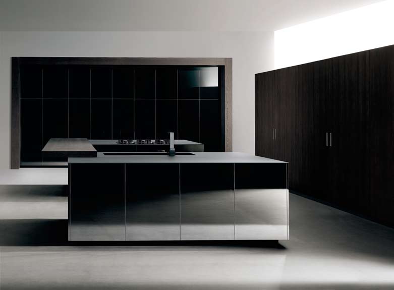 Cocina Ideco Negro Barna Vetr. Roble 68 Super Mirror