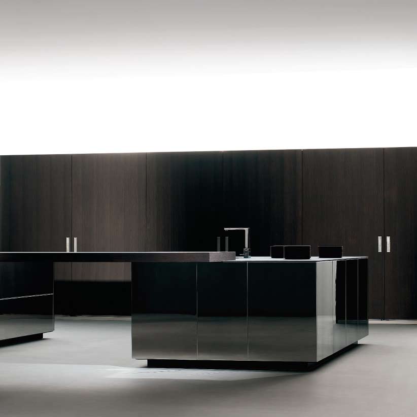Cocina Ideco Negro Barna Vetr. Roble 68 Super Mirror