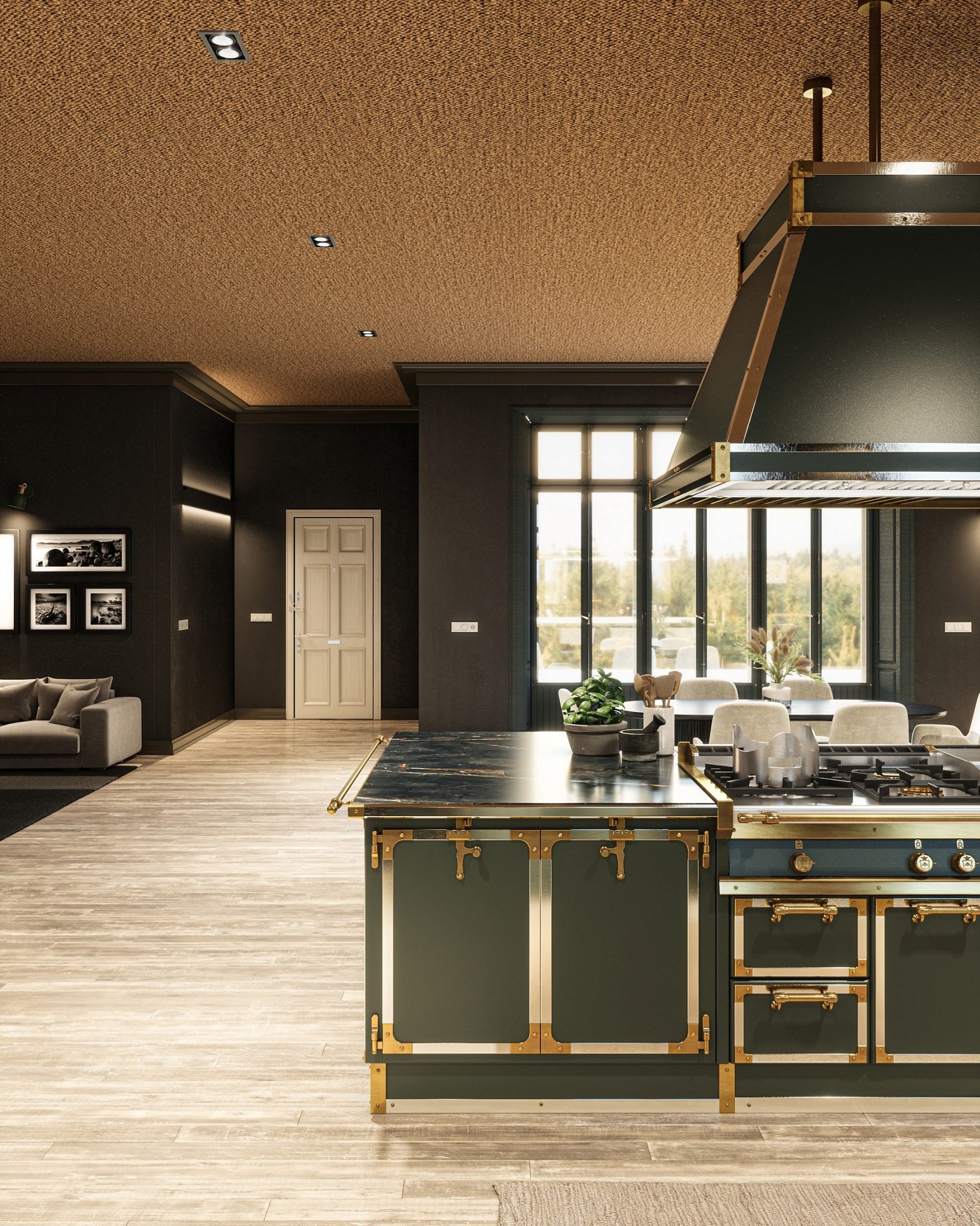 Kitchen Verde Nerastro e Ottone Brunito
