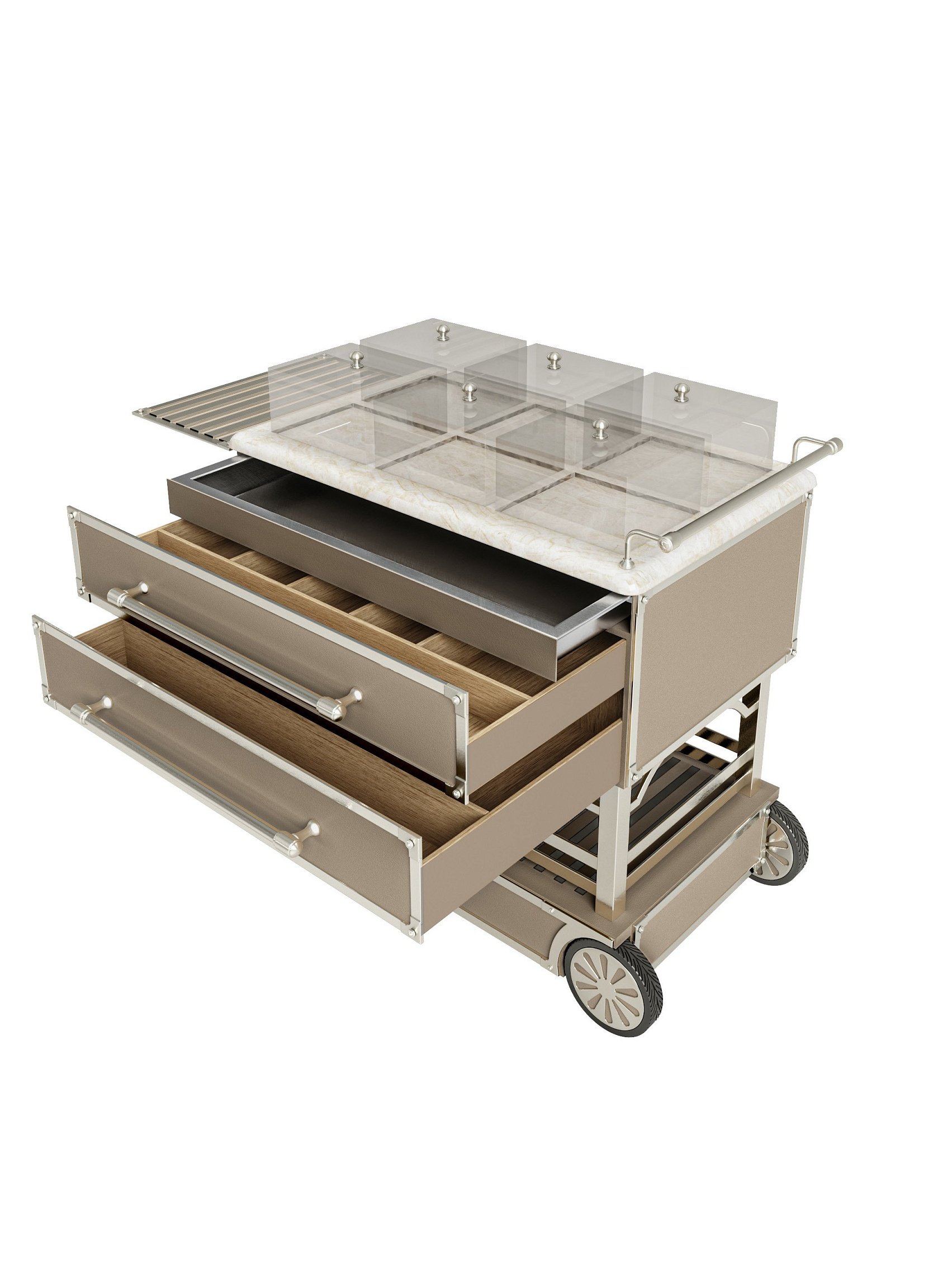Outdoor-Cheese Serving Cart