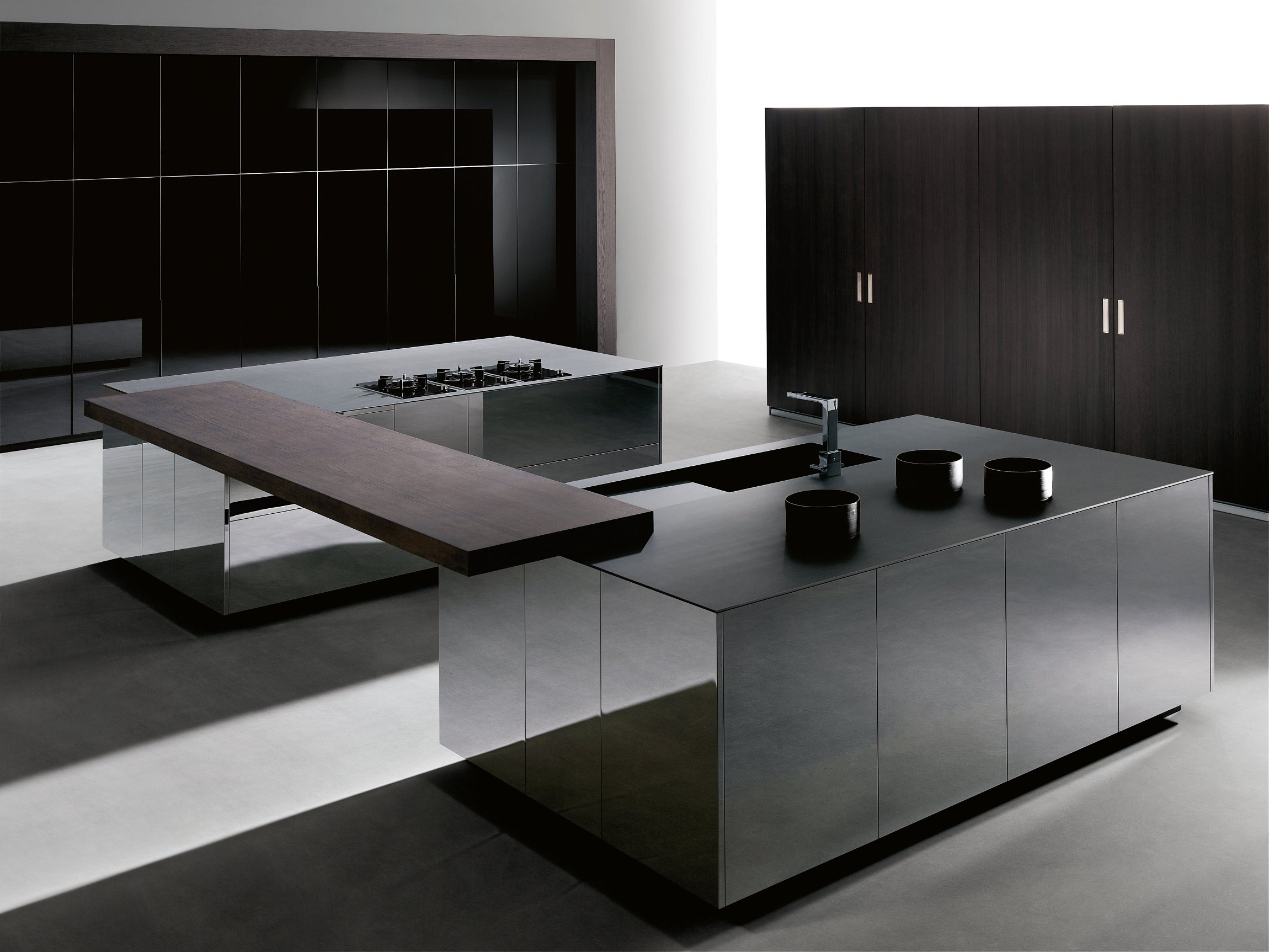 Cocina Ideco Negro Barna Vetr. Roble 68 Super Mirror