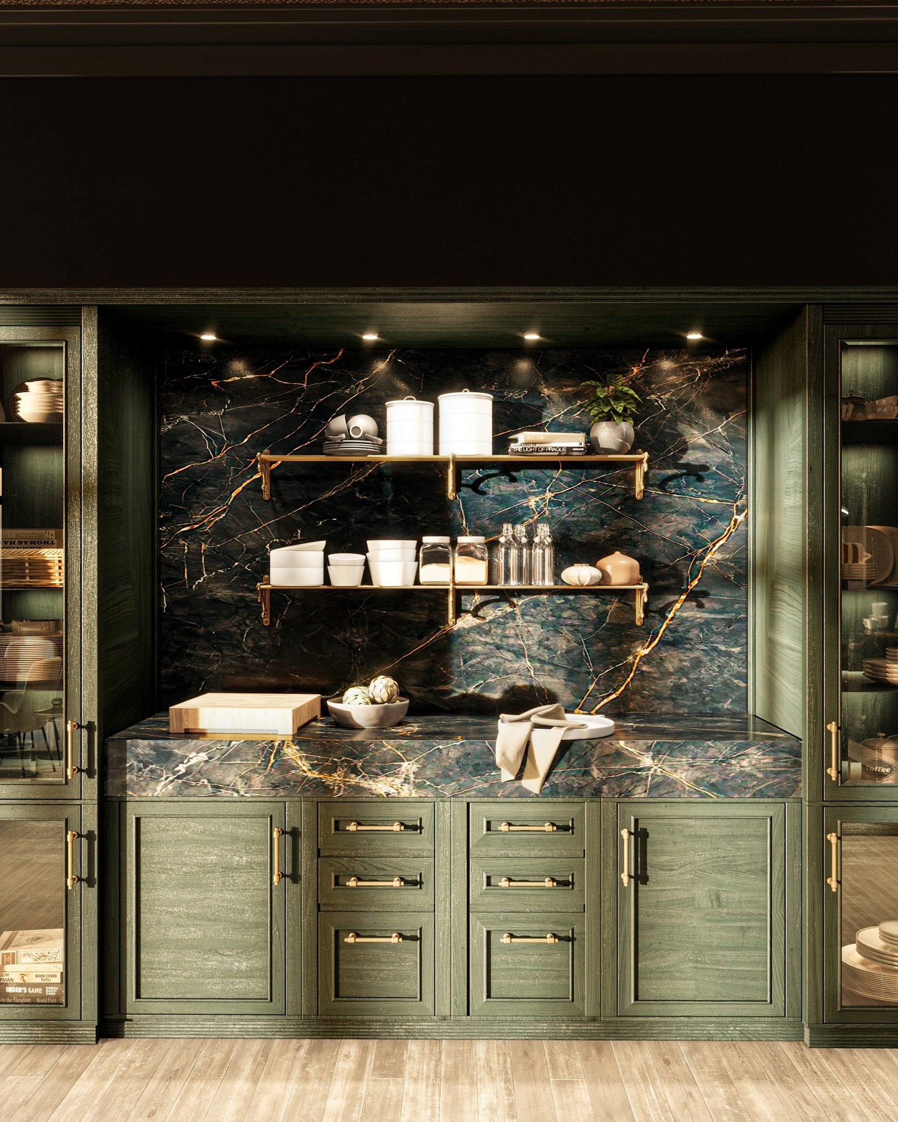 Kitchen Verde Nerastro e Ottone Brunito