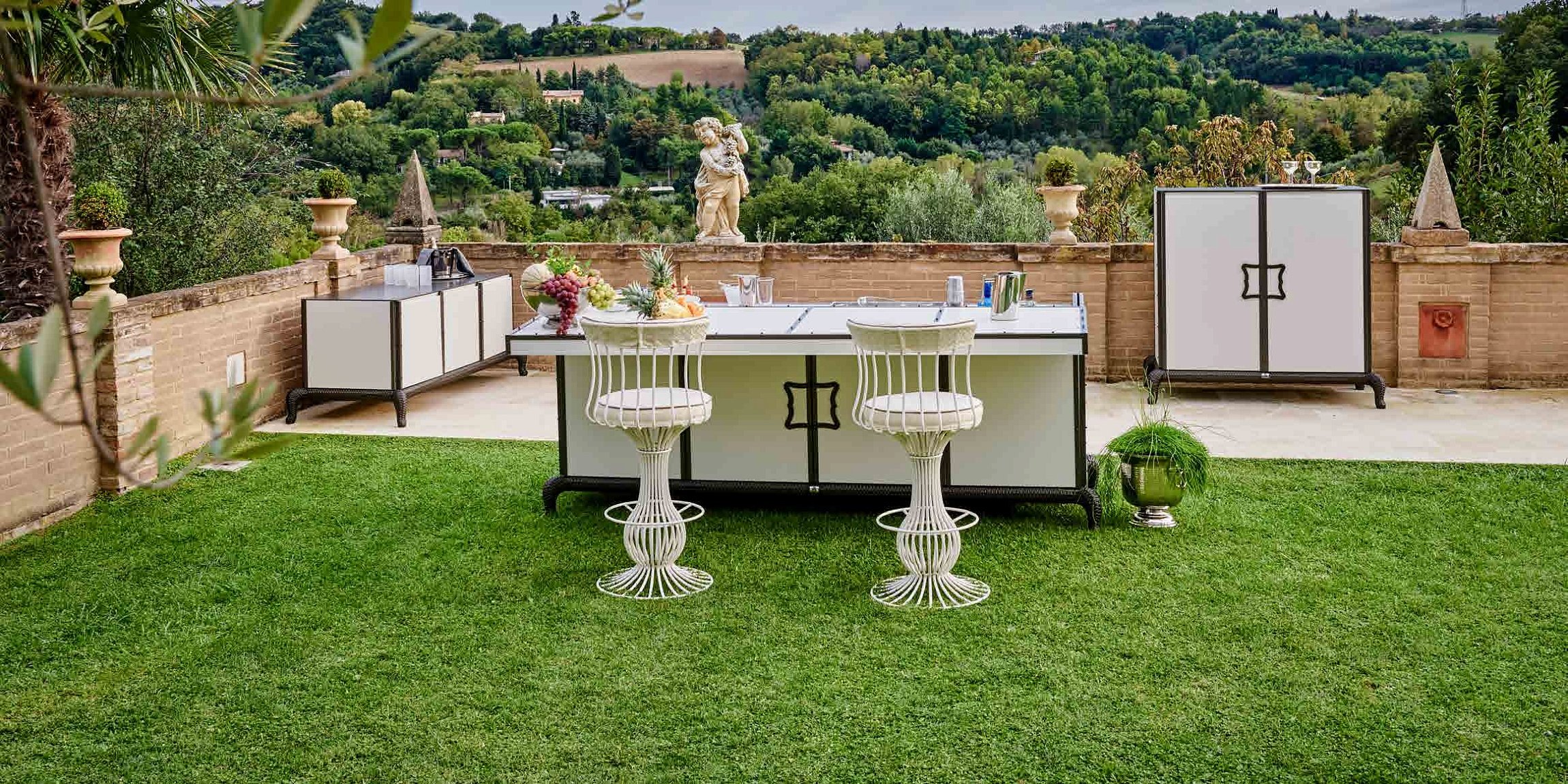 Linear Kitchen with Sliding Cover Bar Version