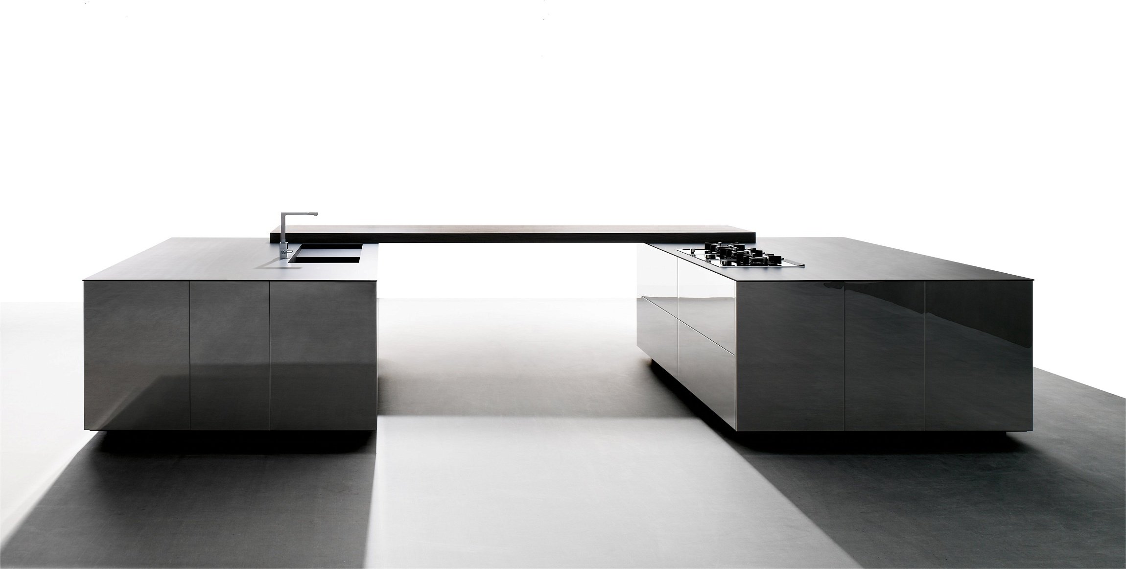 Cocina Ideco Negro Barna Vetr. Roble 68 Super Mirror