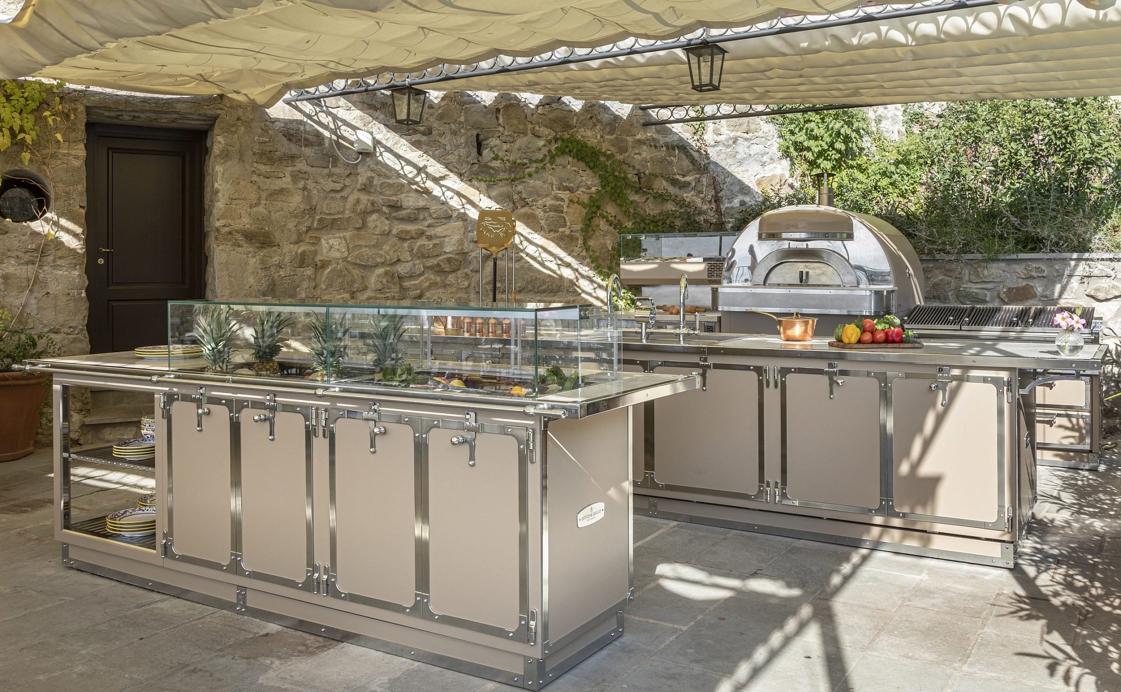 Outdoor Kitchen Beige Grigiastro