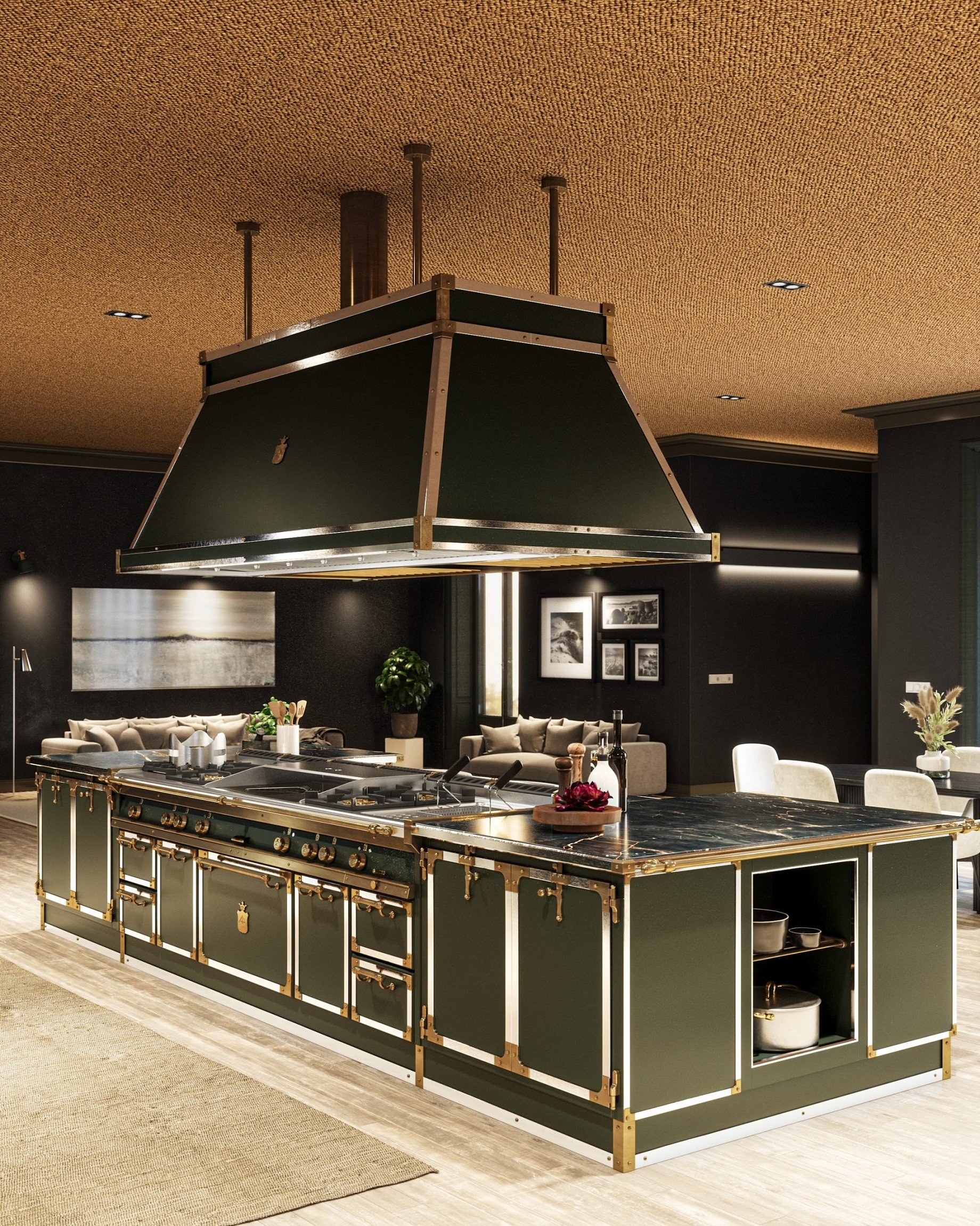 Kitchen Verde Nerastro e Ottone Brunito
