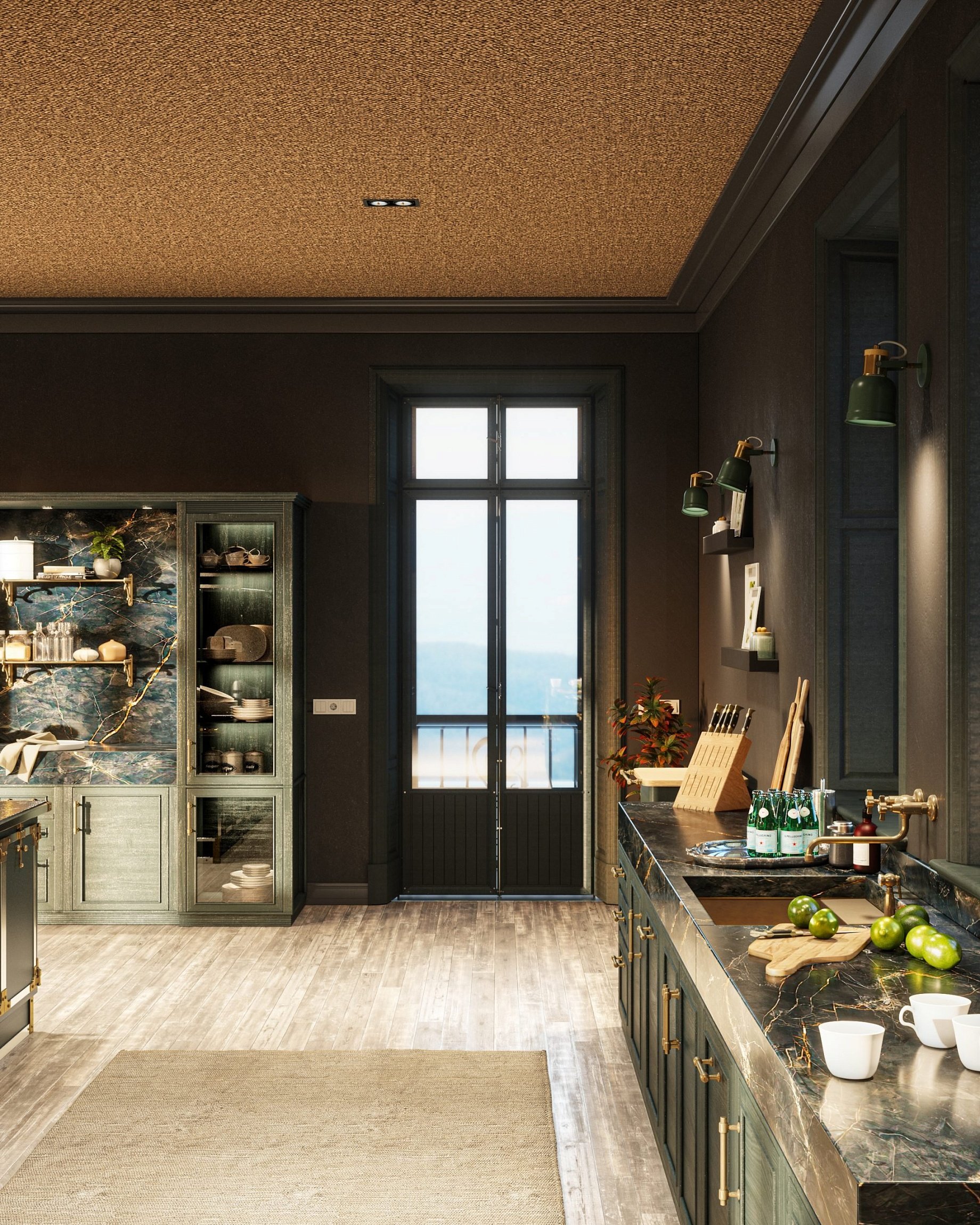 Kitchen Verde Nerastro e Ottone Brunito