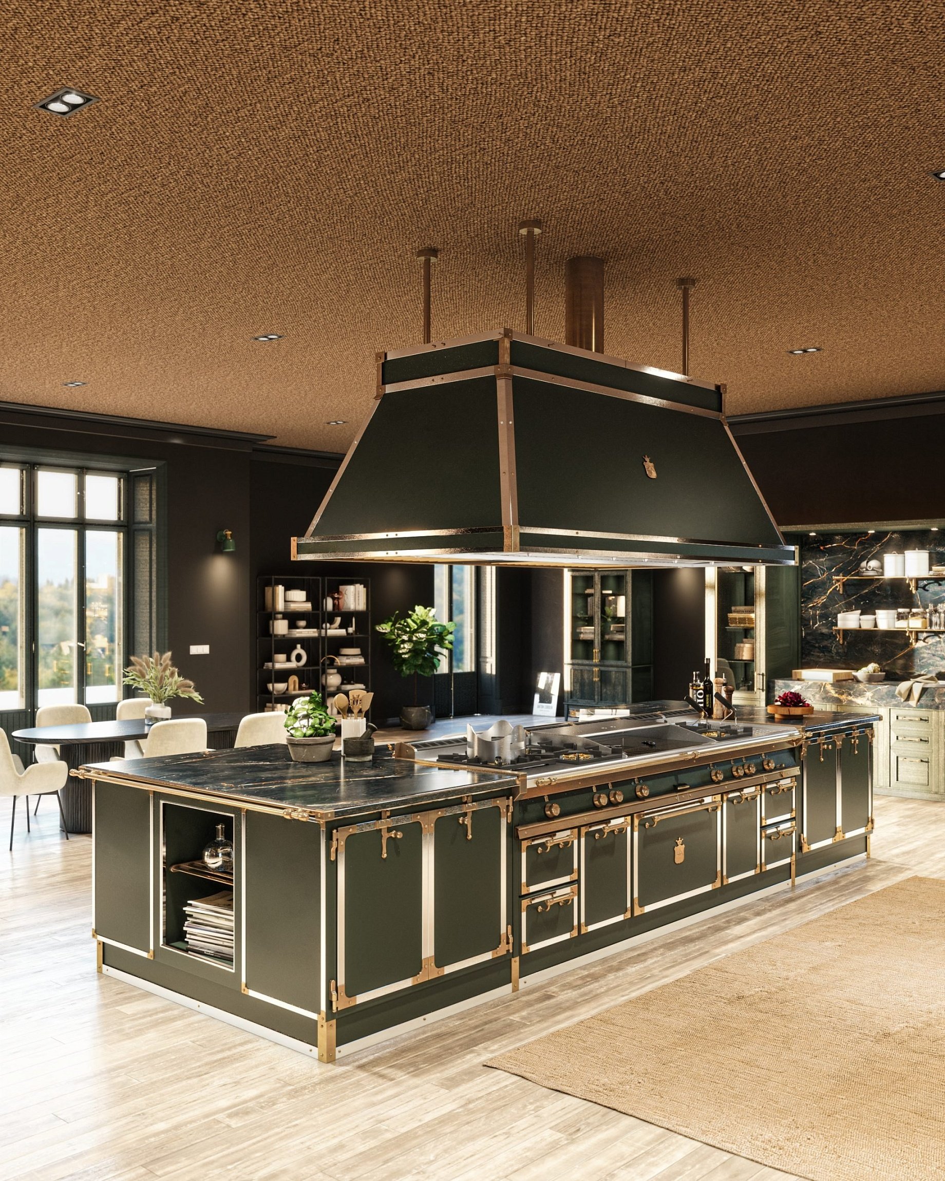 Kitchen Verde Nerastro e Ottone Brunito